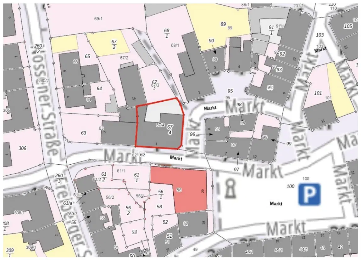Woon- en werkhuis met 10 eenheden aan het marktplein